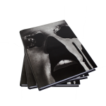 black and white hardcover book