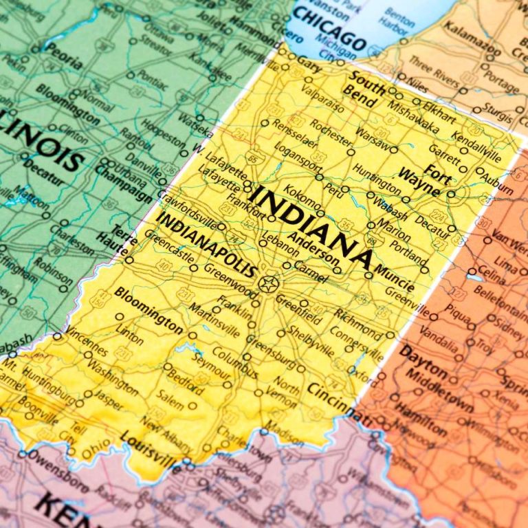 Map of Indiana - PRC Hardcover Book Printing Indiana